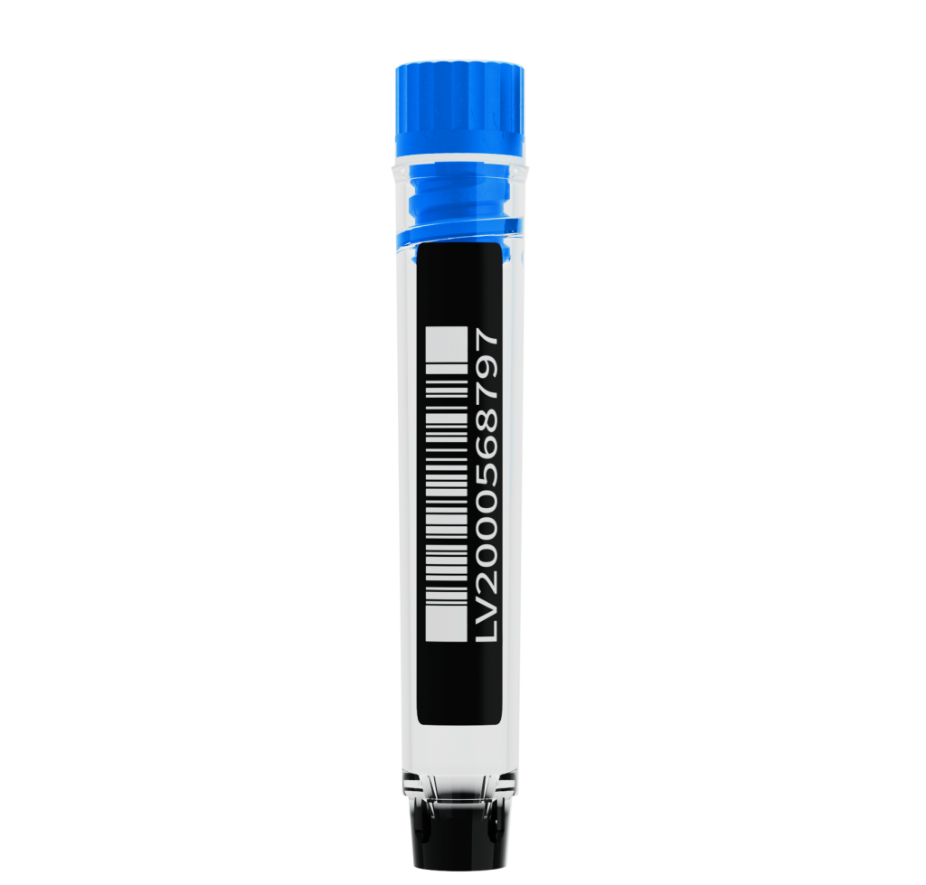 LVL SAFE LI1000 2D-Tube Probenröhrchen 1 ml mit Innengewinde-Verschluss und Barcode