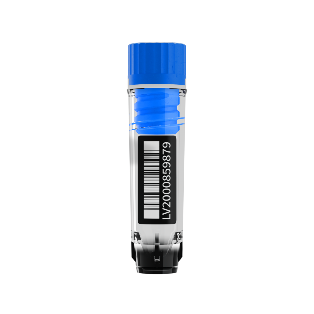 SAFE 2D tubes MI500 with internal thread screw cap and barcode for automated sample identification in SBS 96 rack format