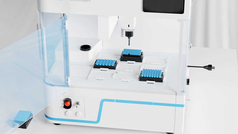 LVL SAFE® tube laser marker designed for precise and automated laser coding of 2D sample tubes supporting laboratory automation biobanking workflows and reliable sample identification with permanent readable codes for secure traceability in laboratory environments