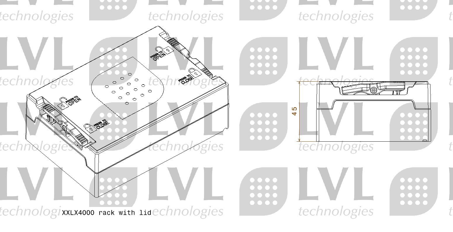 XXLX4000 rack with lid