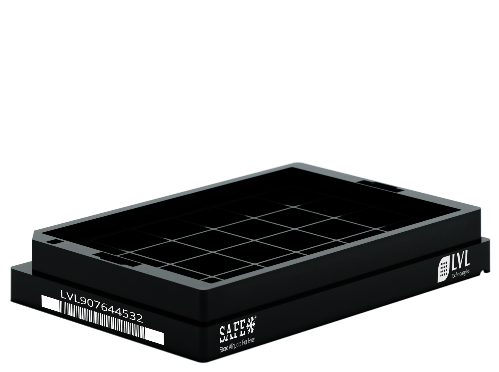 SBS 24 Leerrack als leeres Labor Rack zur flexiblen Bestückung mit 2D codierten Probenröhrchen für Laborautomation Biobanking und strukturierte Probenorganisation in Gefrierschränken und Laborumgebungen