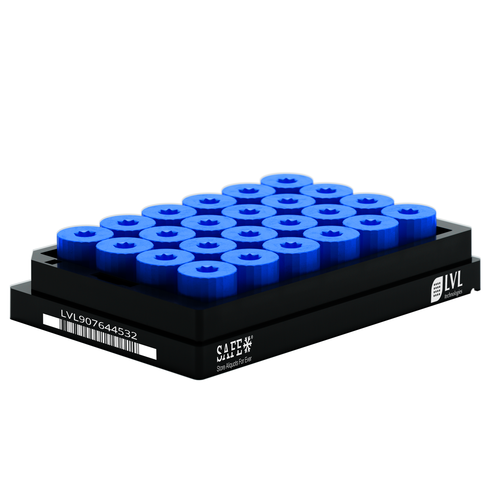 LVL SAFE® XXLX 2000 rack designed for compact and efficient storage of 2D coded sample tubes supporting laboratory automation biobanking workflows and reliable sample management in ultra low temperature freezers and laboratory environments