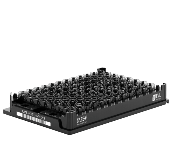 LVL SAFE® SX 260 Microliter / 0,26 ml 96 XT Rack mit offenen 2D Tubes ohne Cap im SBS-Format